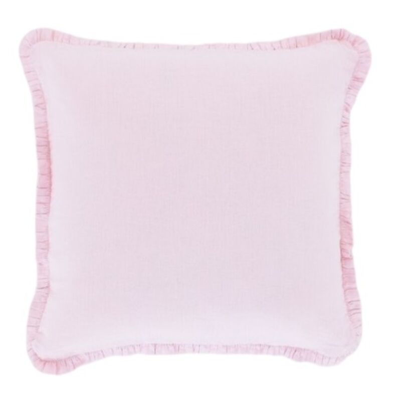 Hetki pellava röyhelö tyynynpäällinen 60x60 cm vaalea roosa