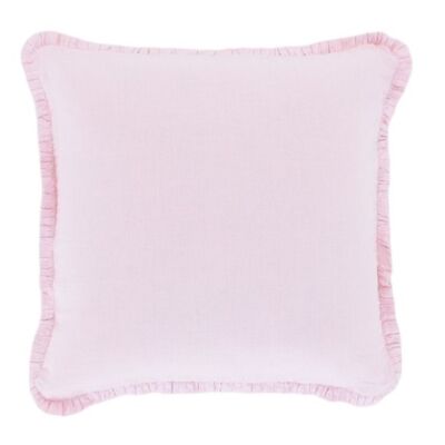 Hetki pellava röyhelö tyynynpäällinen 60x60 cm vaalea roosa