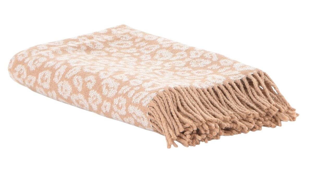 Veke Leopardi torkkupeitto 130x170 cm beige/valkoinen