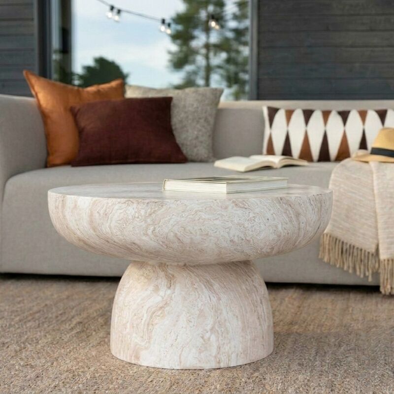 House Nordic Bonnet pyöreä sohvapöytä Ø70 cm travertine