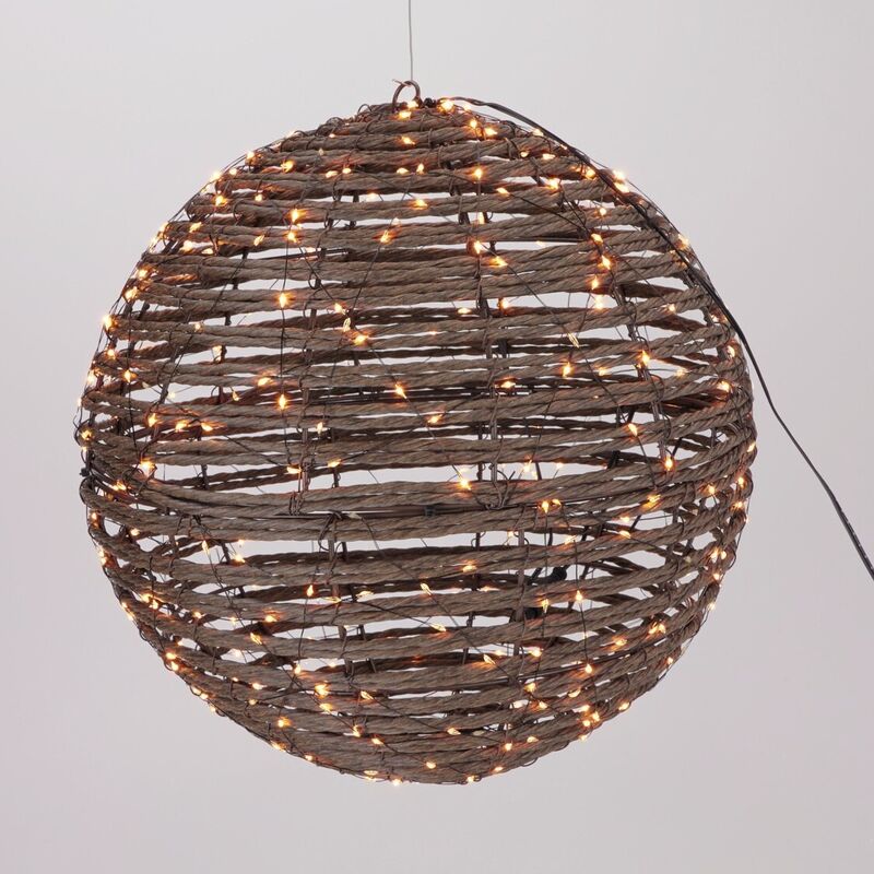Rustiikki LED-valopallo sisä-/ulkokäyttöön Ø25 cm lämminvalkoinen