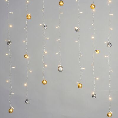 Lumipallo LED-valoverho sisä-/ulkokäyttöön 120 x 120 cm lämminvalkoinen