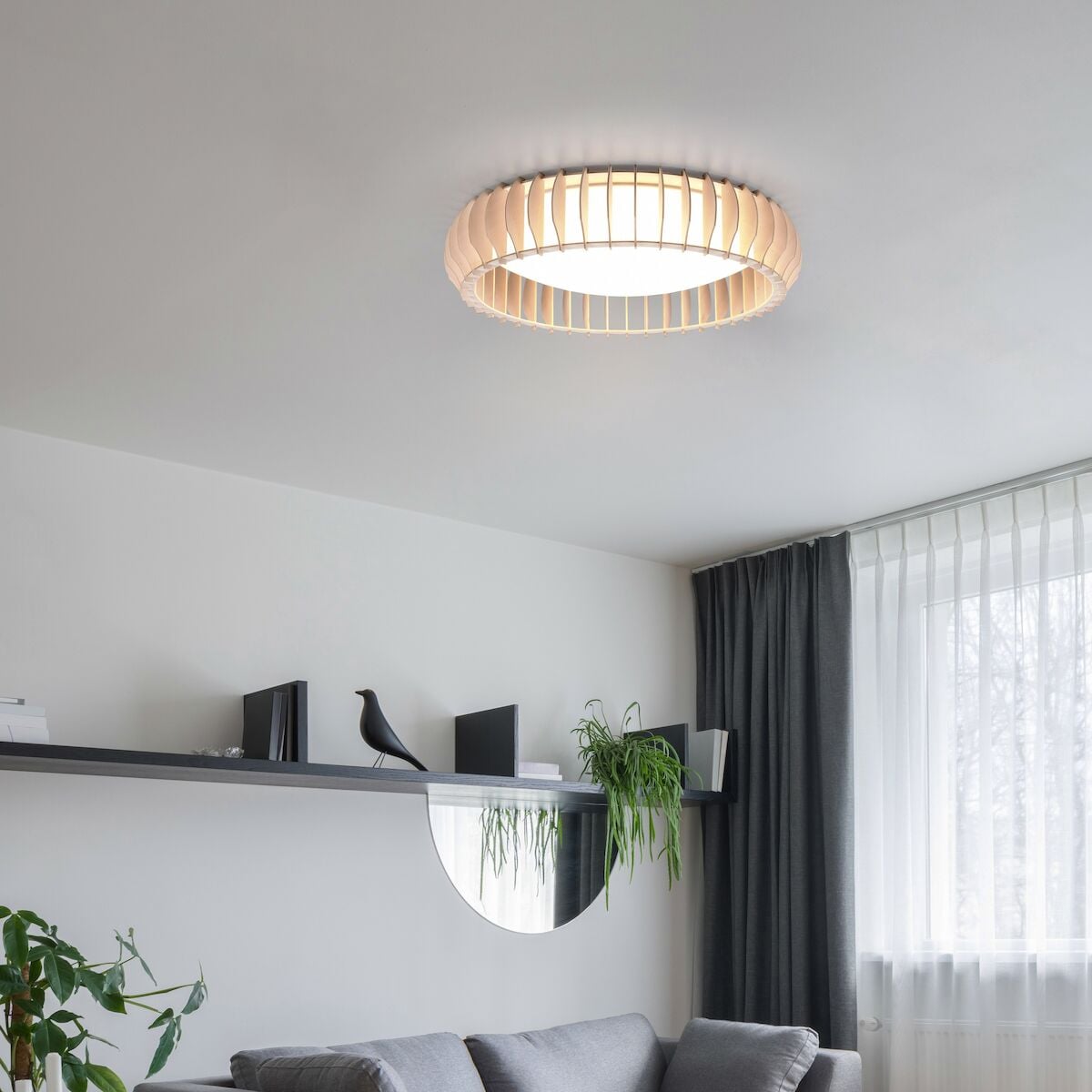 Trio Monte LED kattovalaisin 60 cm puu, asiakaspalautus