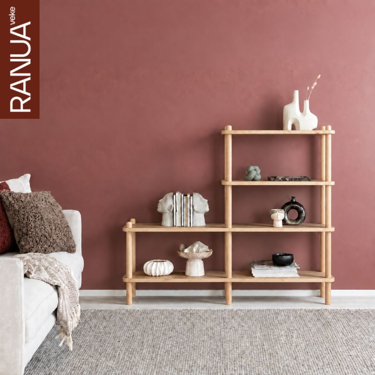 Ranua by Veke Askel taso ja avohylly 138x35x119 cm hiekka