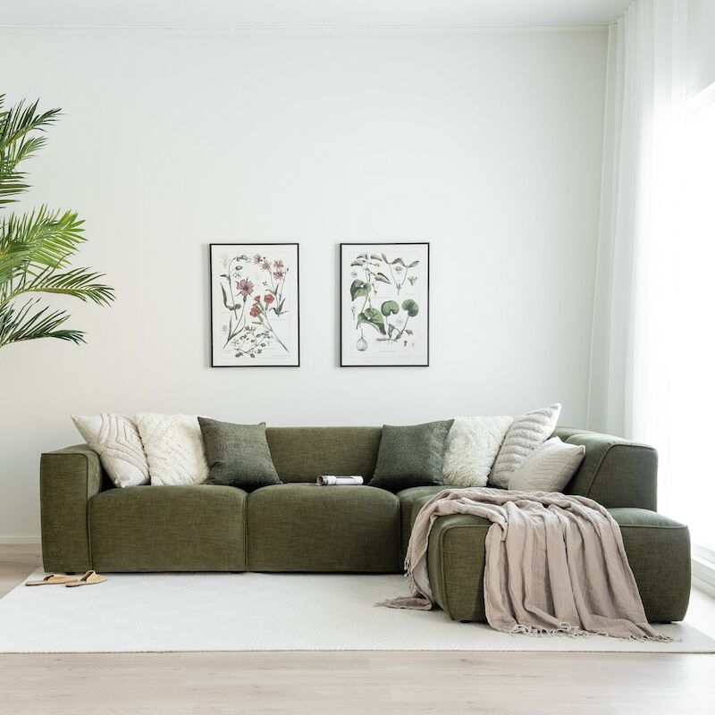 Hali avokulmasohva oikea Home 14 vihreä