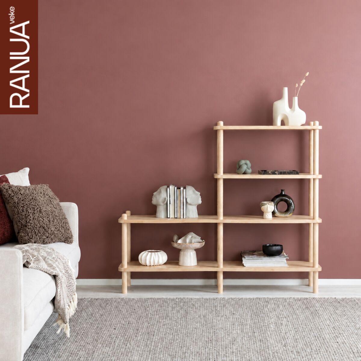 Ranua by Veke Askel taso ja avohylly 138x35x119 cm puuvalmis
