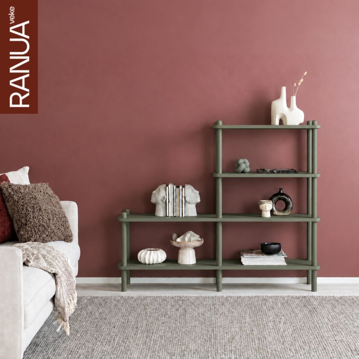 Ranua by Veke Askel taso ja avohylly 138x35x119 cm sammal