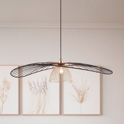 Trio Lauris riippuvalaisin 100 cm E27 mattamusta/kulta