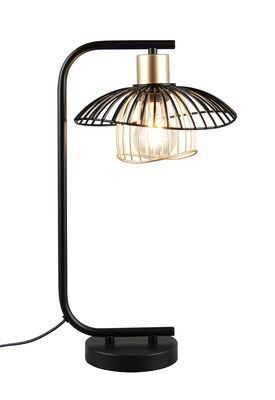 Trio Lauris pöytävalaisin E27 mattamusta/kulta