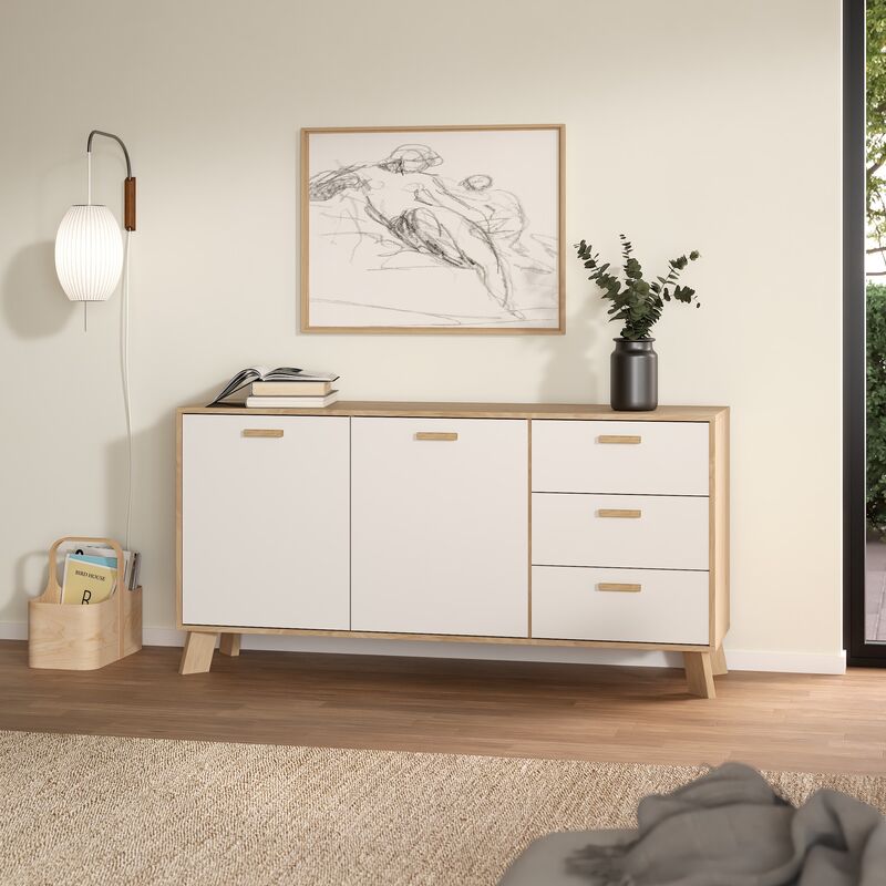 Ikast senkki 147x39x73 cm tammi/ valkoinen